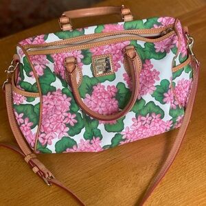 Dooney & Bourke Pink and Green Floral Hydrangea Bag